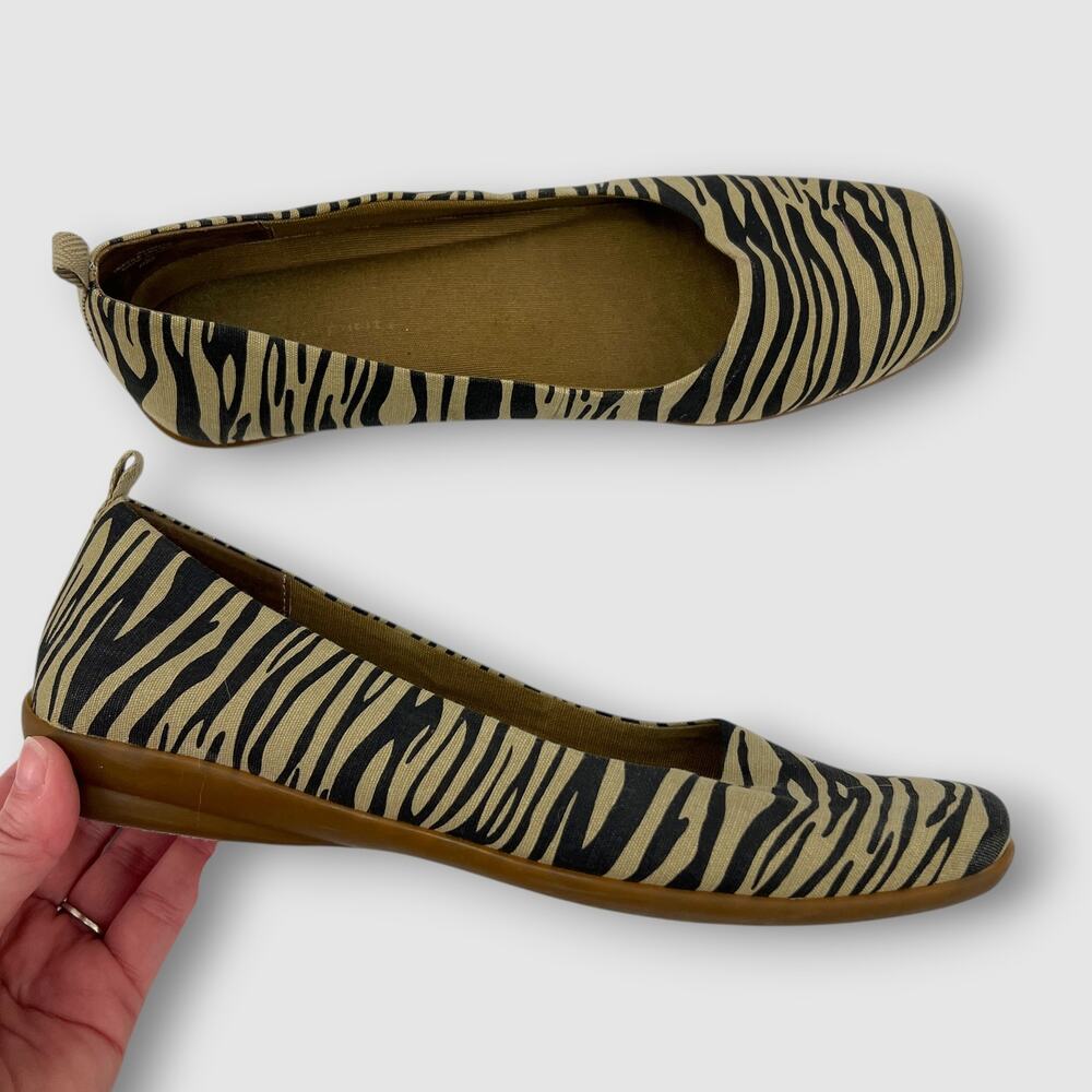 Y2k Easy Spirit Zebra Print Square Toe Ballet Flats Women’s 9M